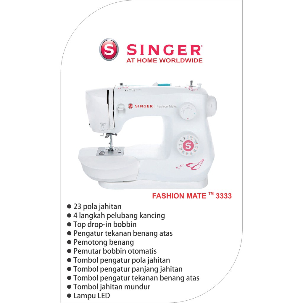 Mesin Jahit SINGER 3333 Fashion Mate Portable Multifungsi