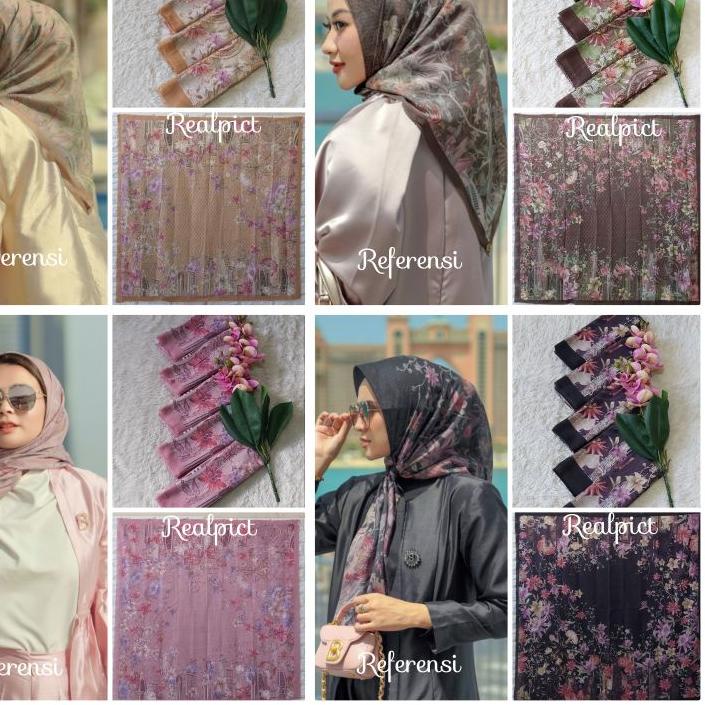 ()Grosir Kerudung Segiempat Voal Motif Premium Hijab Voal Lasercut Jilbab Denai