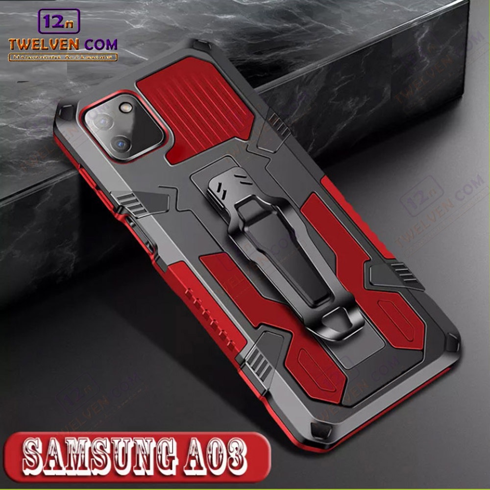 Case Shockproof Samsung A03 Armor Hardcase Stand Clip