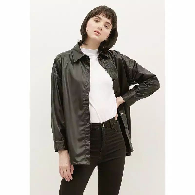 LEATHER SHIRT LONG SLEEVE JACKET KULIT @PUFFIT.UP