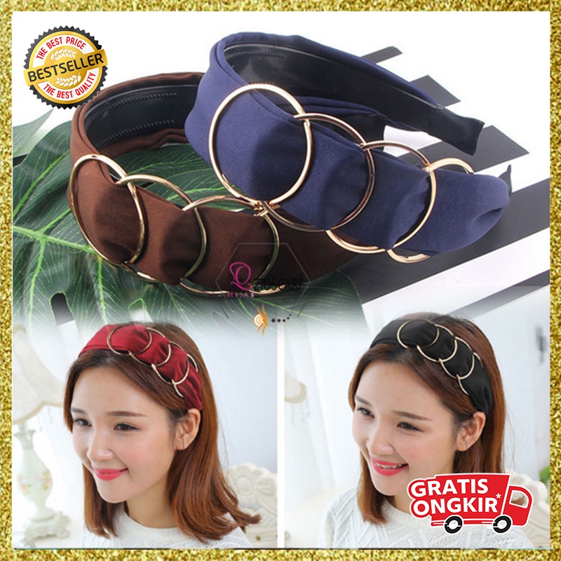 Bando Korea Perempuan Dewasa Motif Cincin Besar Aksesoris Rambut Cewe Fashion Wanita Bandana Lucu AK106