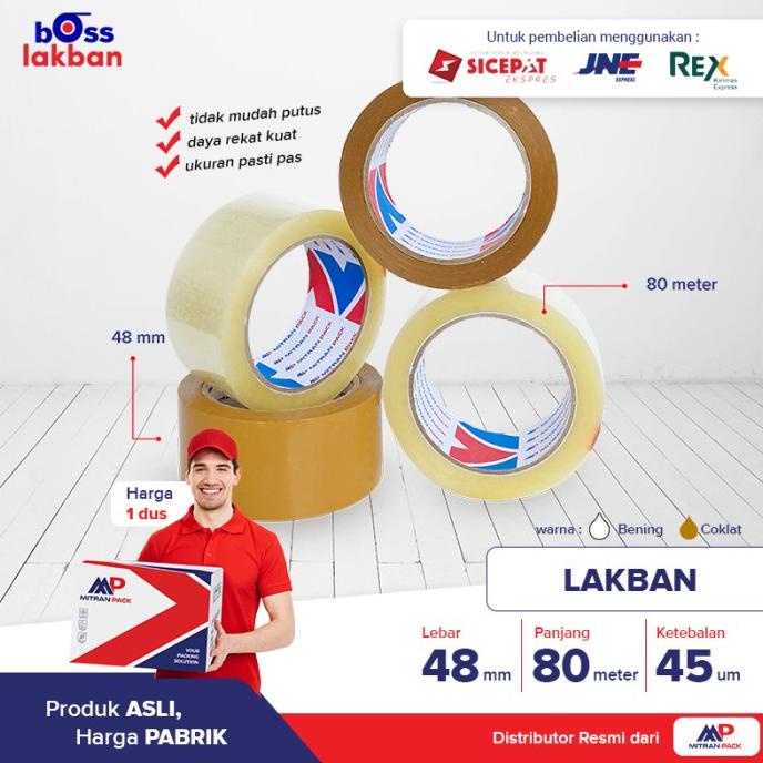 

(CG) Lakban Bening / Coklat 90 yard FULL x 48 mm / 2 inch Mitran Pack