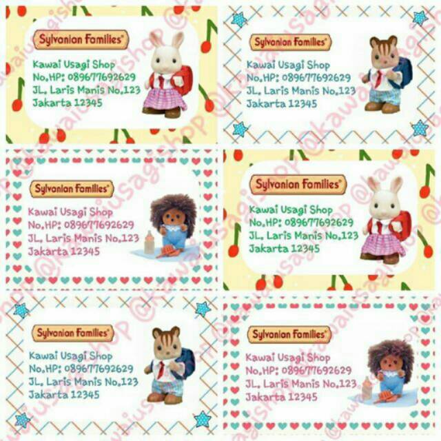 

Stiker label nama custom sticker sylvanian families seri B