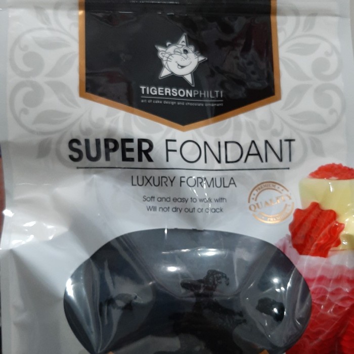 

Tigerson super fondant hitam 1kg pelapis cake kue tart kukis dll