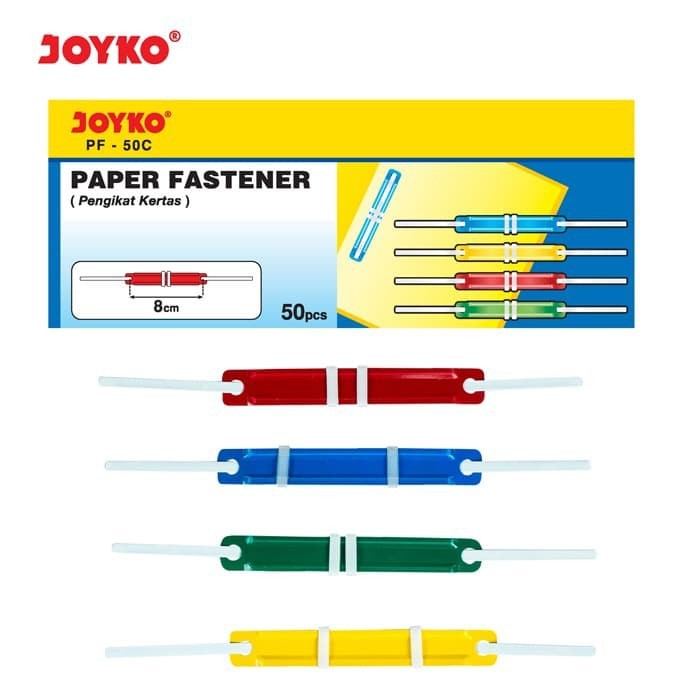 

Paper Fastener Pengikat Kertas Joyko PF-50C Color 1 Box 50 Pcs