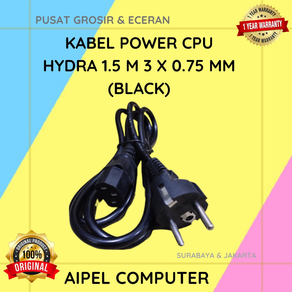 KPCLH | KABEL POWER CPU HYDRA 1.5 M 3 X 0.75 MM (BLACK)