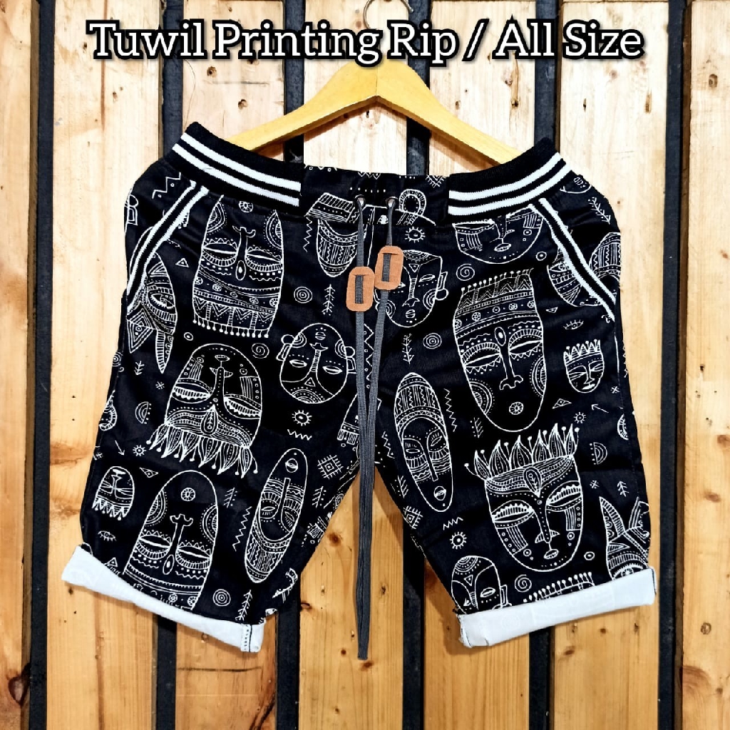  Celana  pendek Pantai Model  Santai  Fulprint Pria celana  