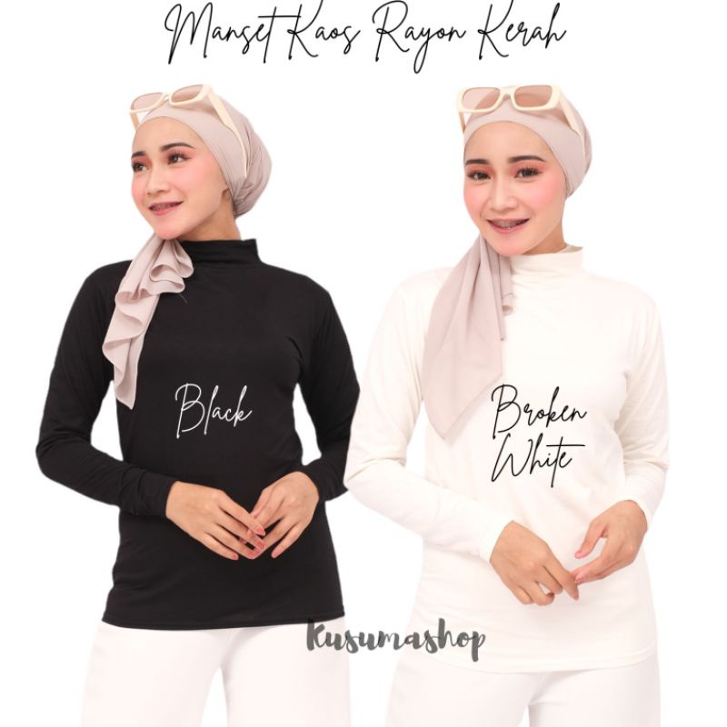 Manset Kaos Rayon Kerah size L Lingkar dada 76cm