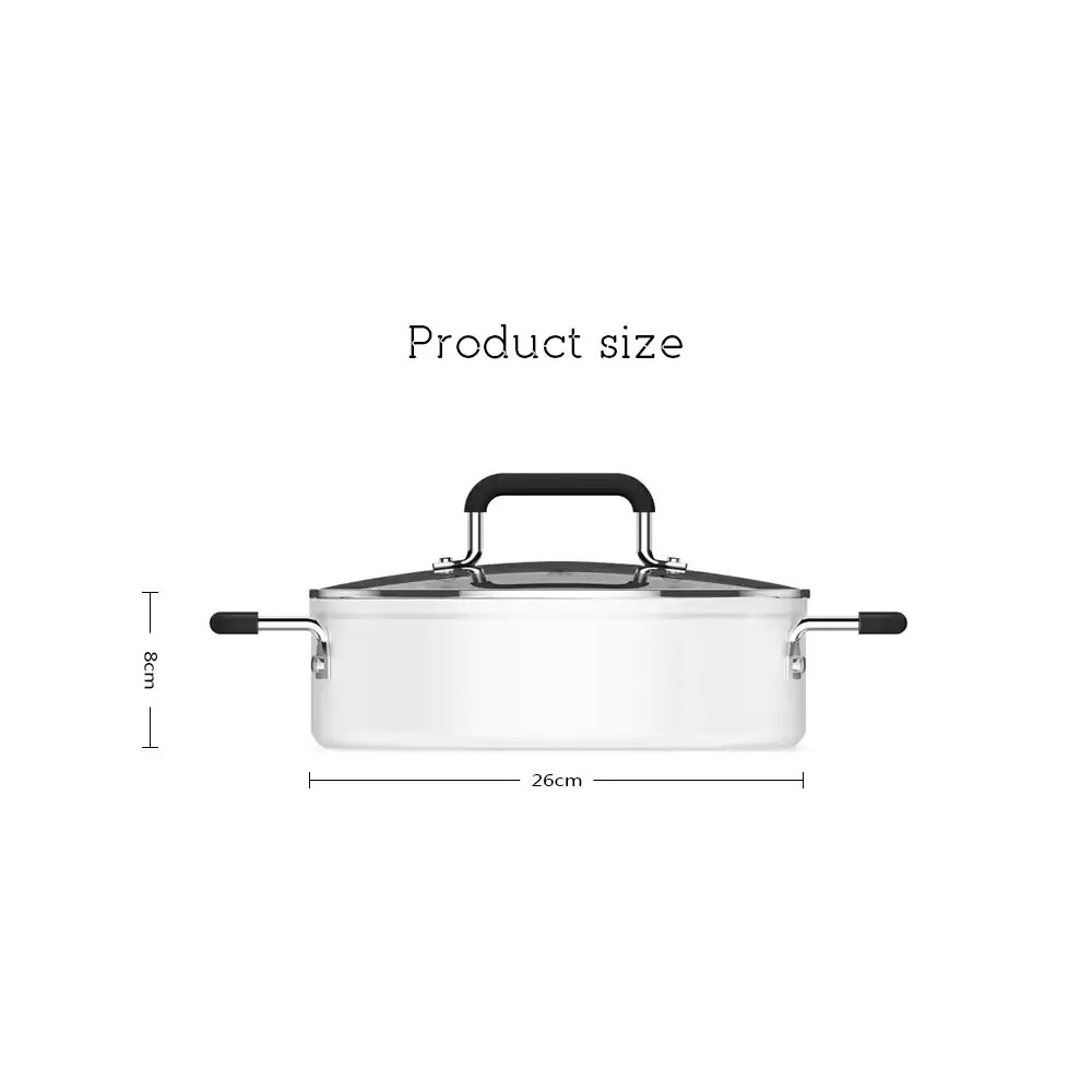 ZHIWU GJT02CM - Non-Stick Stock Pot with Lid - 4L Capacity