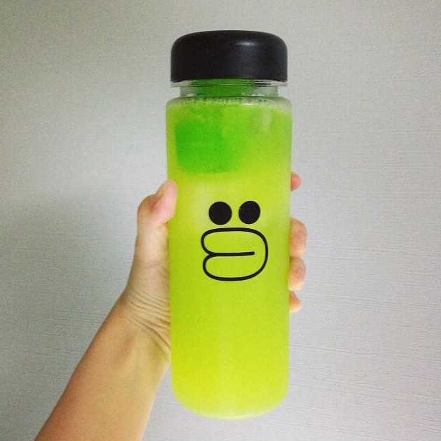 KUP - COD MURAH BOTOL MINUM SMILE - BOTTLE KARAKTER LINE POUCH WARNA