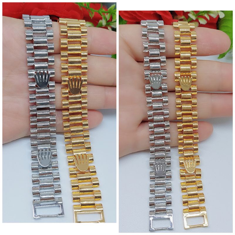 Gelang xuping rantai RL lapis emas besar dan kecil