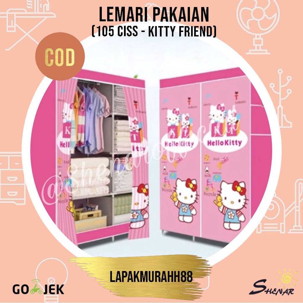 LEMARI PAKAIAN KARAKTER 3D/LEMARI BAJU PORTABLE/LEMARI ANAK SERBAGUNA 105 CISS DISNEY, LAPAKMURAHH88