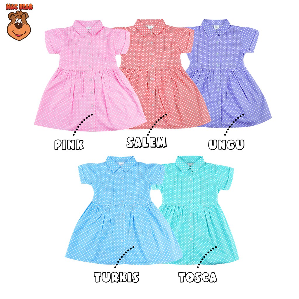 MacBee Dress Anak Perempuan Ainsley Polkadot 6 bulan-12 tahun