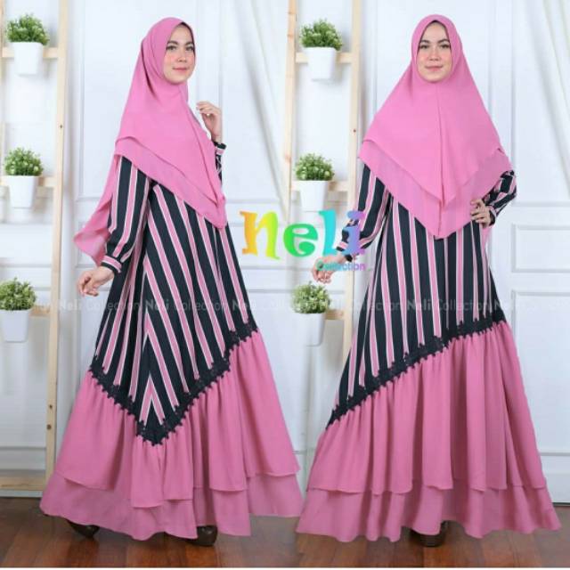 Gamis syari by neli collection/gamis aurelia cristy creap