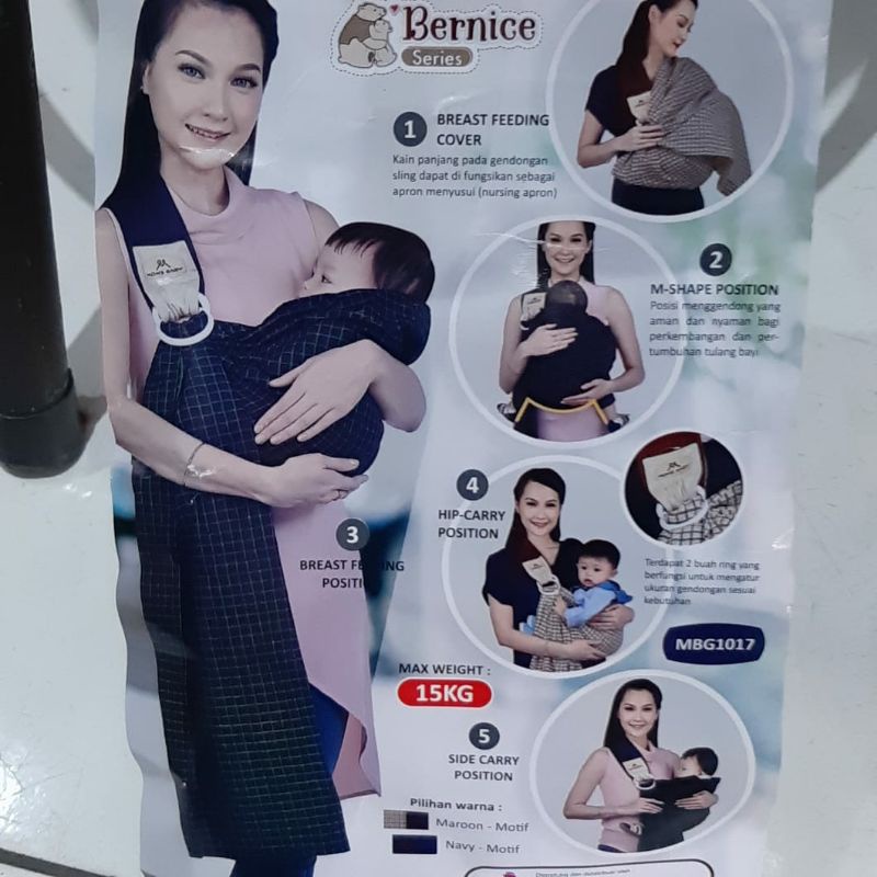 ar an MBG1016- MBG1017 GENDONGAN SAMPING BERNICE MOMS BABY.