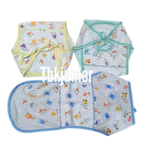 Popok tali bayi / Popok ikat kain premium motif abiy baby sni 3 pcs