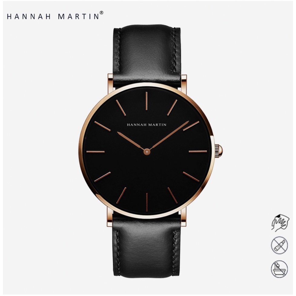 Jam Tangan Pria Hannah Martin Leather Kulit Analog Premium Anti Air 30 Meter CH02