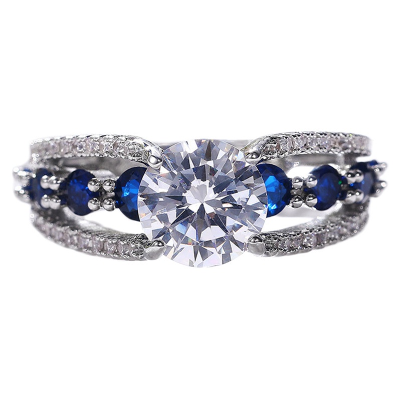 Fashion Versatile Female Finger Rings For Party Blue/White Cubic Zirconia Design Elegant Women Accessories Trends Jewelry|
