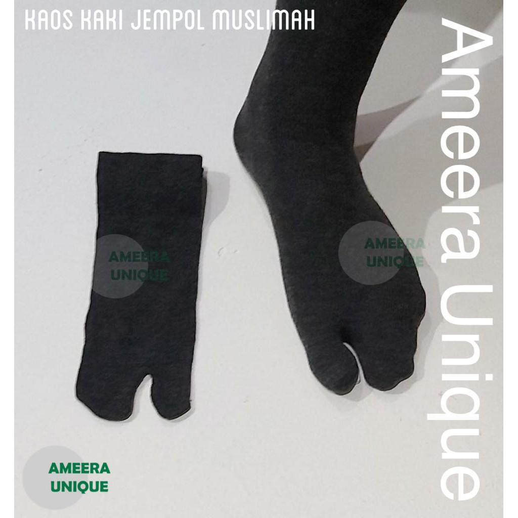 Kaos Kaki Jempol Muslimah Polos Sebetis Tebal-3
