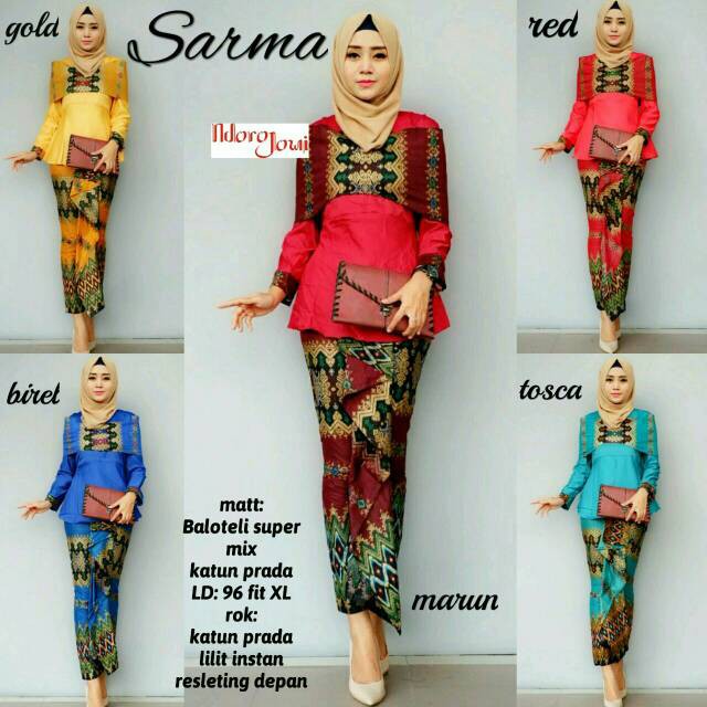 Sarma setelan Batik modern setelan wanita muslim setelan kebaya modern wanita murah baju pesta