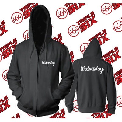 Jaket Hoodie Zipper Sleting Wednesday