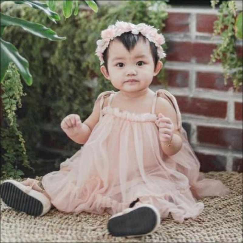 Dress Bayi 0 bulan - 24 Bulan Tile Premium / Dress Baby Photo Shoot Pesta Premium