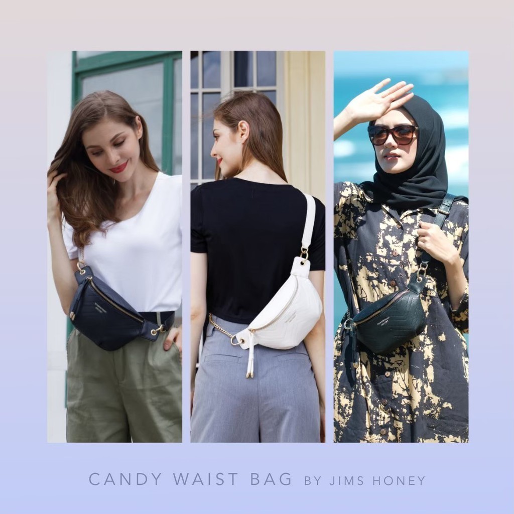 Jims Honey Candy Waist Bag Tas Pinggang Sling Murah Fashion Cewek Wanita Korea Remaja Jimshoney JH