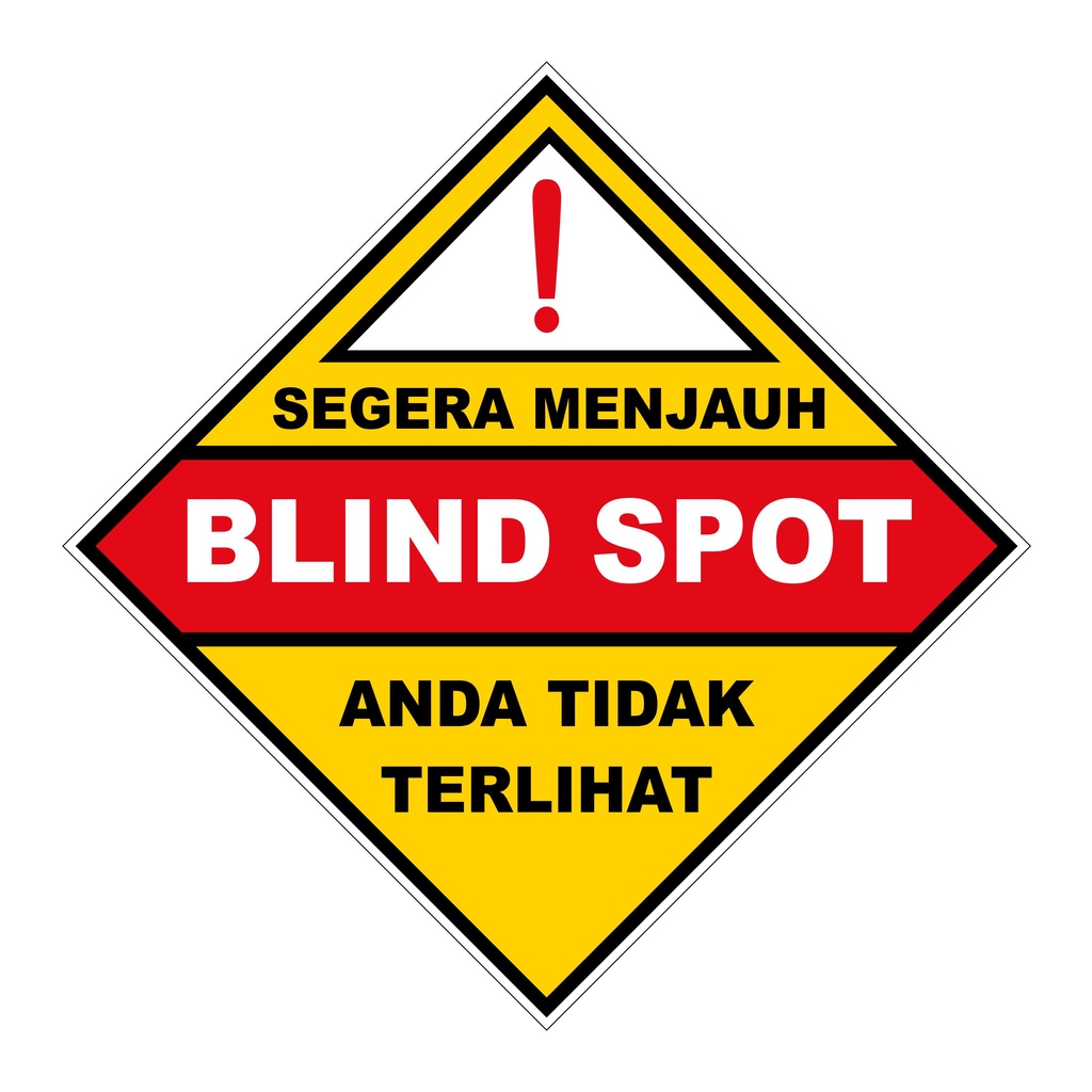 

STIKER BLIND SPOT/JAGA JARAK MOBIL BOK/TRUK BARANG 34x34 sign rambu k3