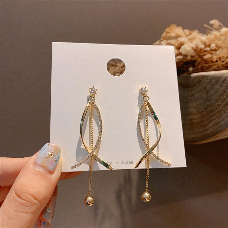 Anting Rumbai Panjang Bahan 925 Silver Needle Gaya Korea Untuk Wanita