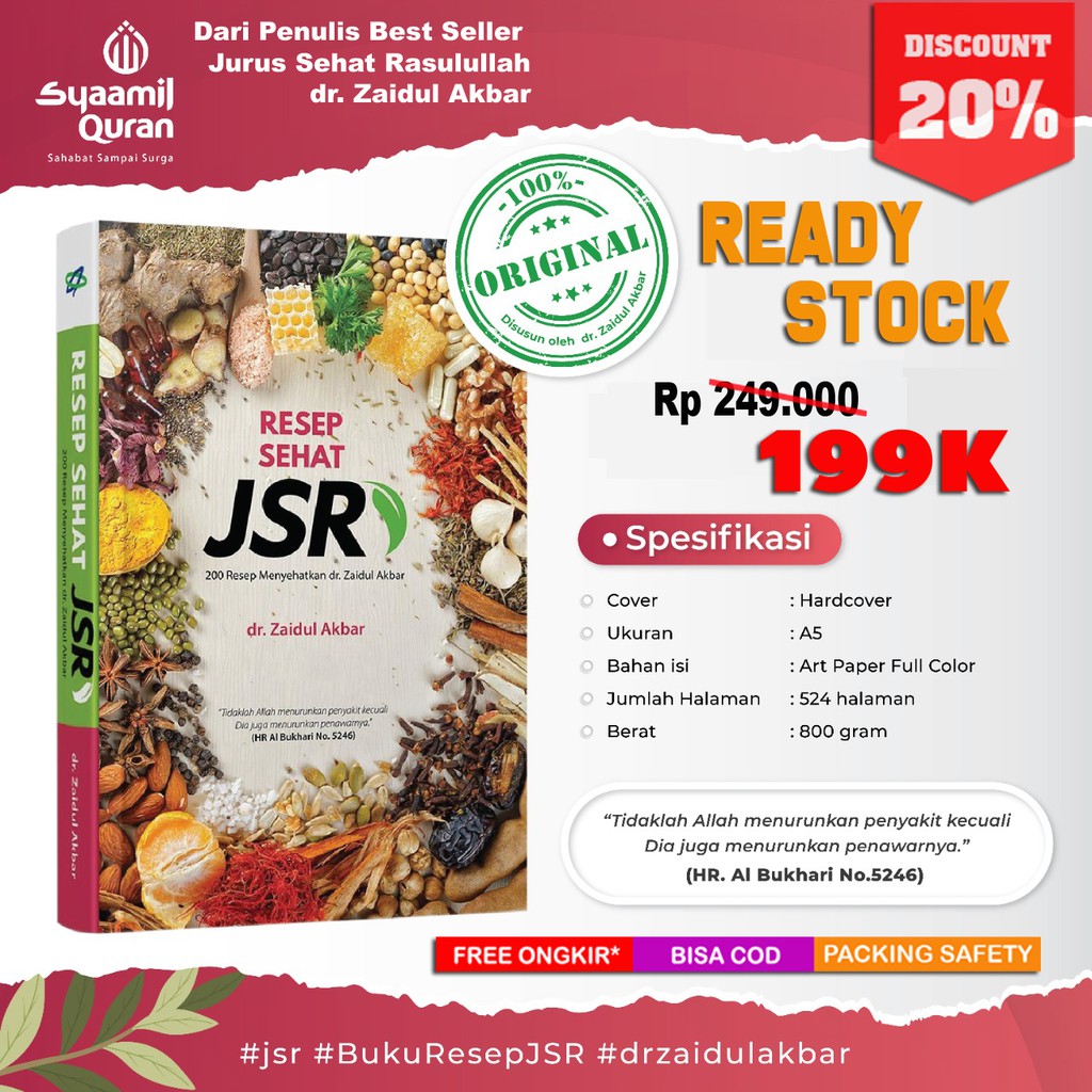 Buku RESEP SEHAT JSR dr. Zaidul Akbar 100% Ori READY STOK