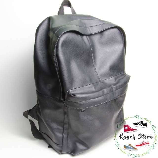 TAS RANSEL HITAM KULIT ANAK SEKOLAH KULIAH PRIA