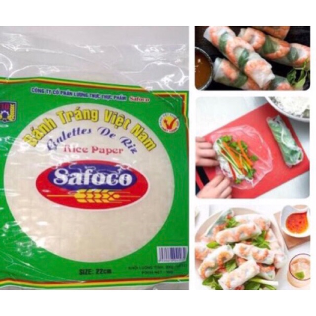 Safoco Banh Trang Vietnam Rice Paper Kulit Lumpia Spring Roll 22cm Isi 30lbr 300gr Shopee Indonesia