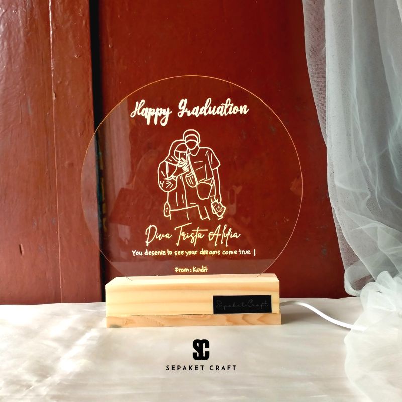 CUSTOM ACRYLIC KADO UNIK/ACRYLIC LETTERING LED/KADO WISUDA/GRADUATION/KADO