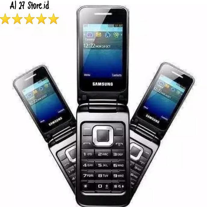  HANDPHONE  SAMSUNG  LIPAT  GT C3592 HITAM HP  SAMSUNG  JADUL 