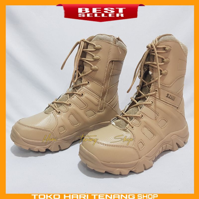 Sepatu tactical 511 pria dan wanita warna cream atau khaki /sepatu boots tactical army militery bahan cordura Nylon import anti selip dan waterproof(067