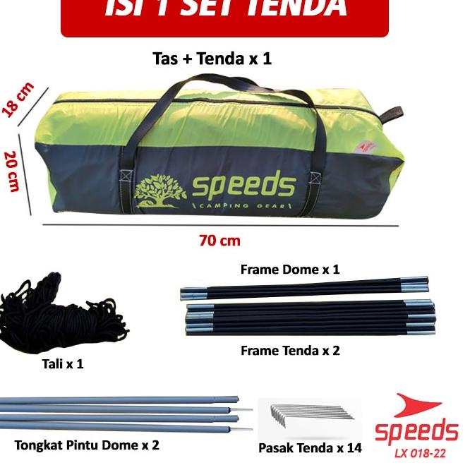 [PRODUK 00LJP] SPEEDS Tenda Camping Kapasitas 6 Orang Enigma Big Dome Family Original Java 4 Pro For