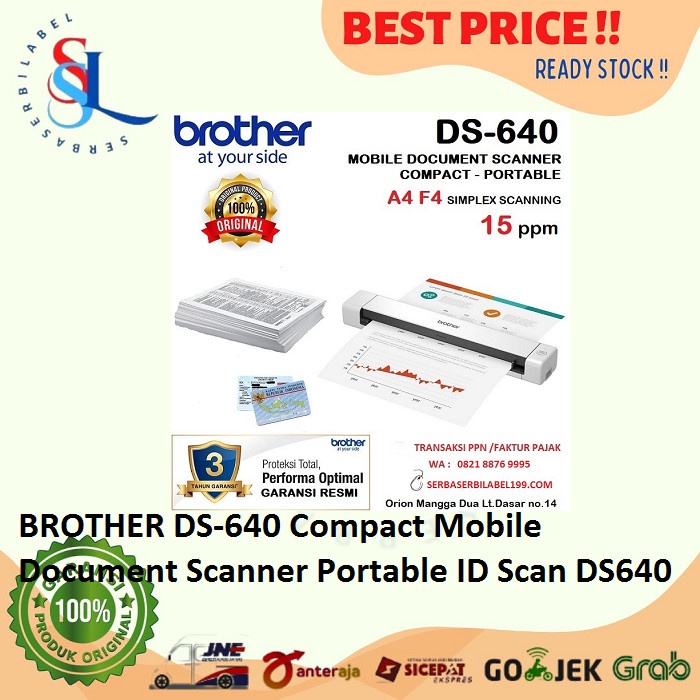 Jual BROTHER DS 640 COMPACT MOBILE DOCUMENT SCANNER PORTABLE ID SCAN   9ac46577a3cd514ab97eca52b3adcbba