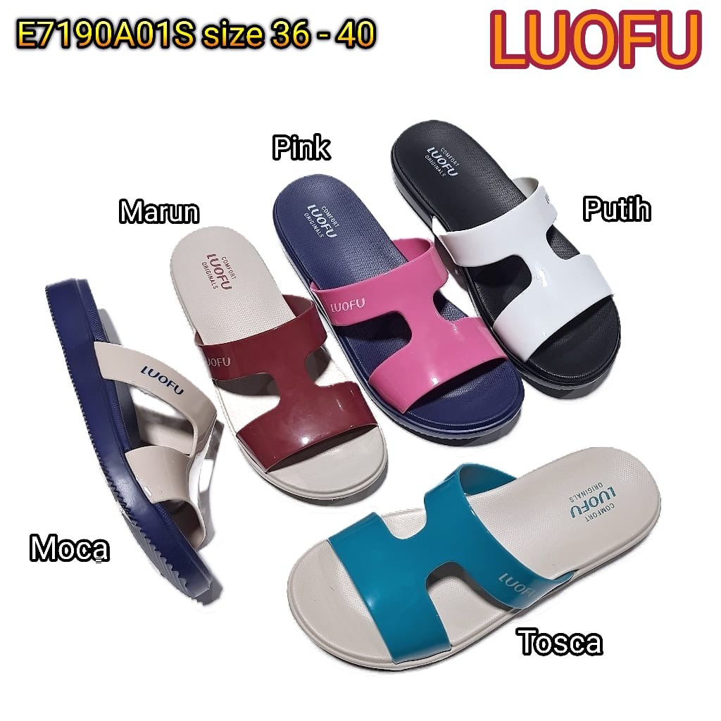 jelly sandal wanita luofu sendal karet selop import cewek E7190A01S