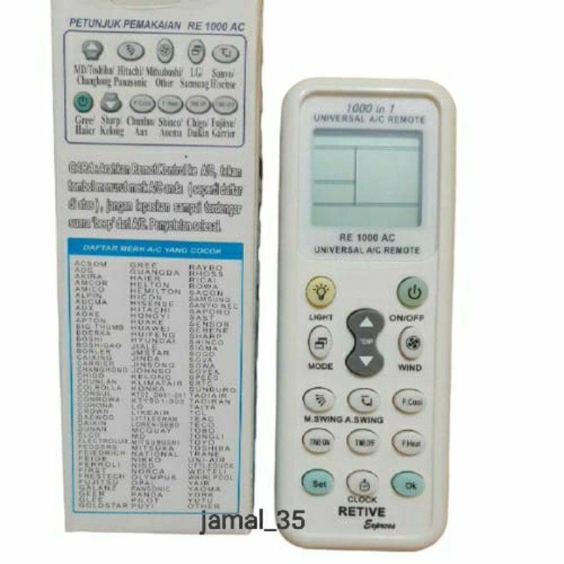 REMOTE REMOT AC UNIVERSAL MULTI K-1028E