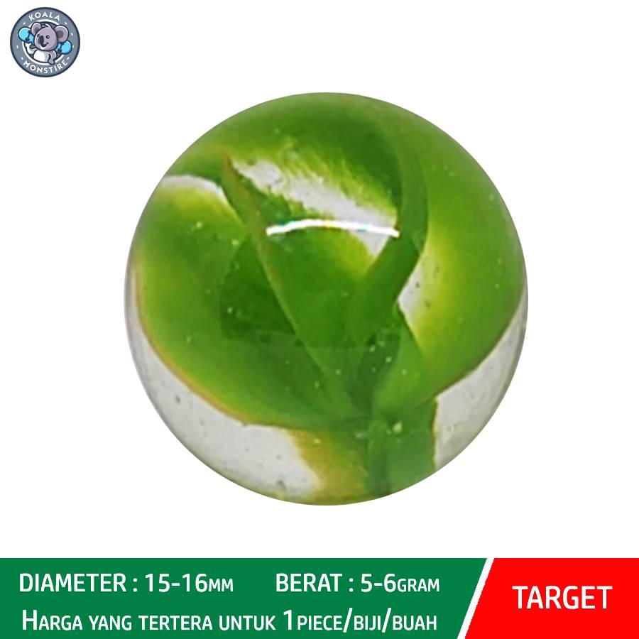 TARGET Kelereng Gundu Green Hybrid Cat Eyes Marble Balap