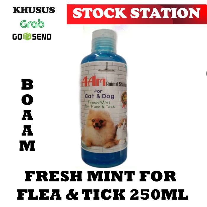 Shampoo BOAAM Fresh Mint for Flea &amp; Tick 250ml (GRAB/GOSEND)