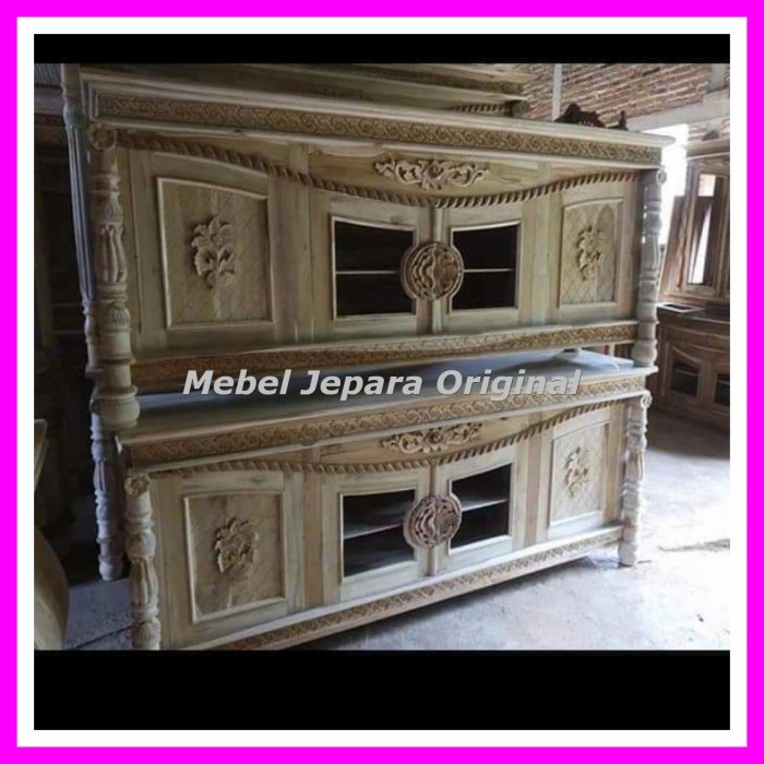 Bufet Tv Jati - Meja Tv Ukir Kayu Jati Jepara Mentahan Original