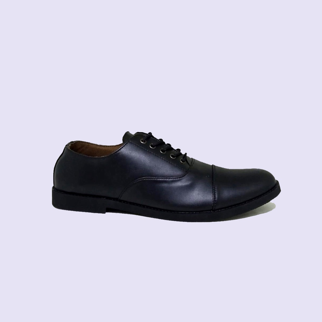 Sepatu Pantofel Pria Big Size Oxford Full Black / Sepatu Kerja Kantor laki cowo keren Ukuran Besar jumbo