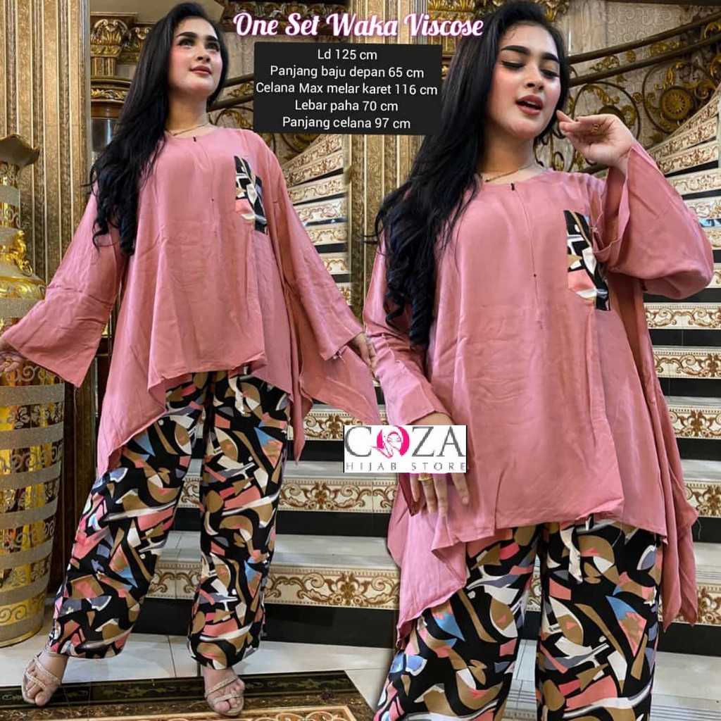 ULIA SET Setelan / One Set Waka Waka Jumbo Rayon Viscose Ori  / Coza Batik