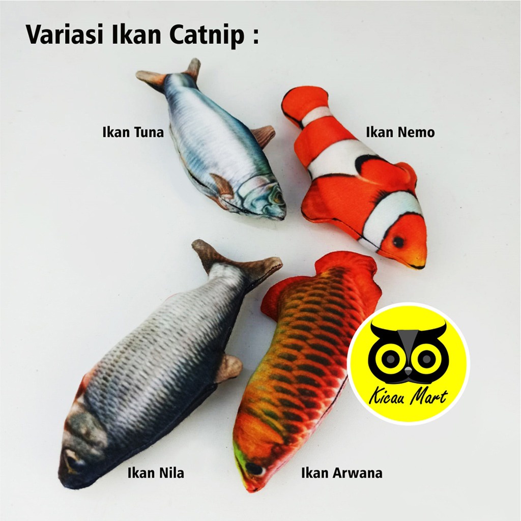 CATNIP BONEKA BENTUK IKAN UNTUK MAINAN KUCING PET TOYS ANTI STRESS CATMINT MAINAN GIGITAN KUCING IKAN CAT NIP UKURAN KECIL IKNPKC