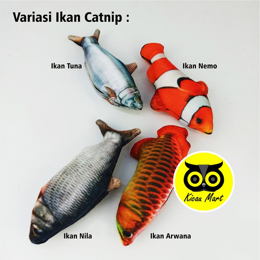 CATNIP BONEKA BENTUK IKAN UNTUK MAINAN KUCING PET TOYS ANTI STRESS CATMINT MAINAN GIGITAN KUCING IKAN CAT NIP UKURAN KECIL IKNPKC