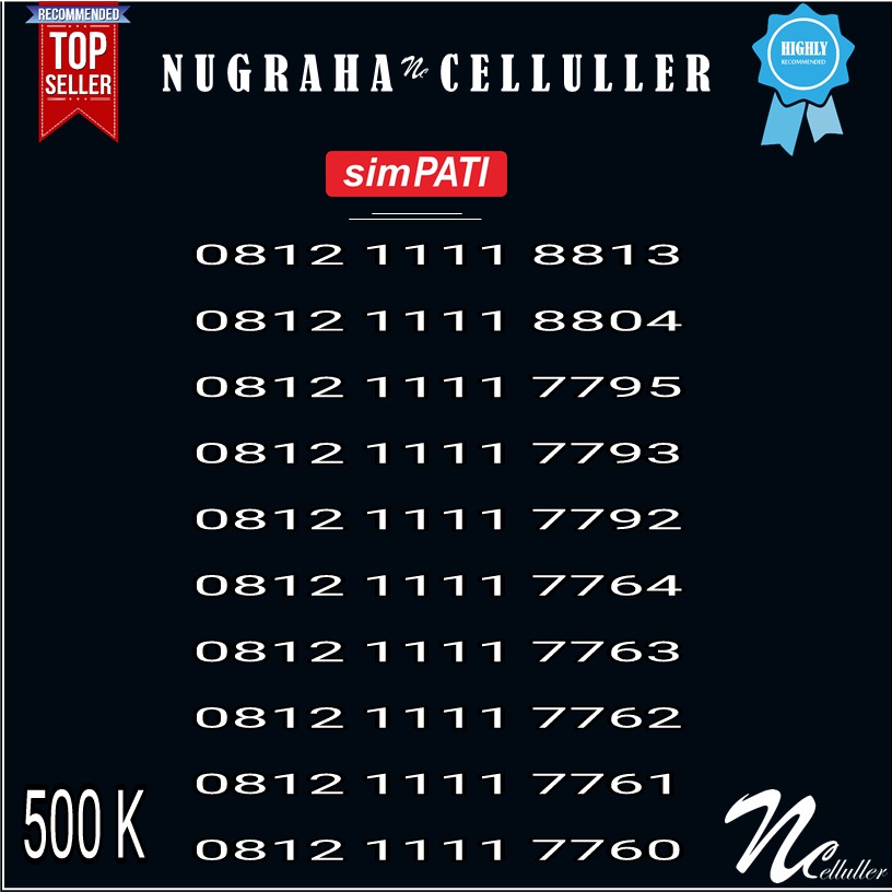 Nomor Cantik Simpati Kuartet 1111 7 Murah