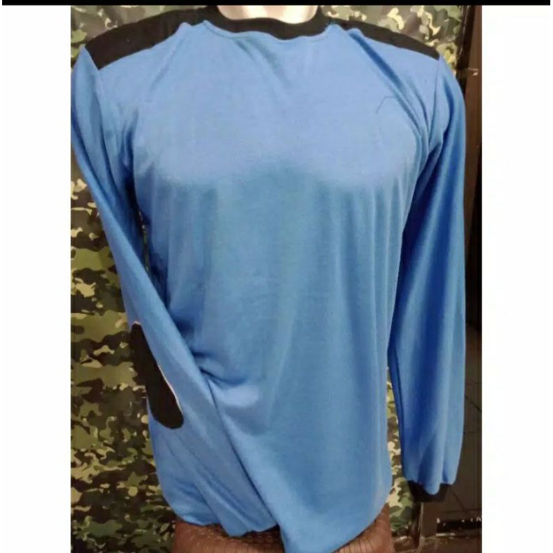 KAOS LENGAN PANJANG BUSA POLOS/ KAOS LENGAN PANJANG WARNA BIRU
