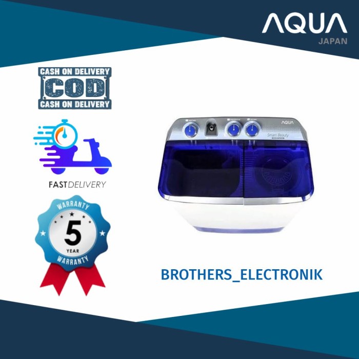 Mesin Cuci 2 Tabung Sanyo Aqua AQW-780 XT Hijab Series 7.5Kg