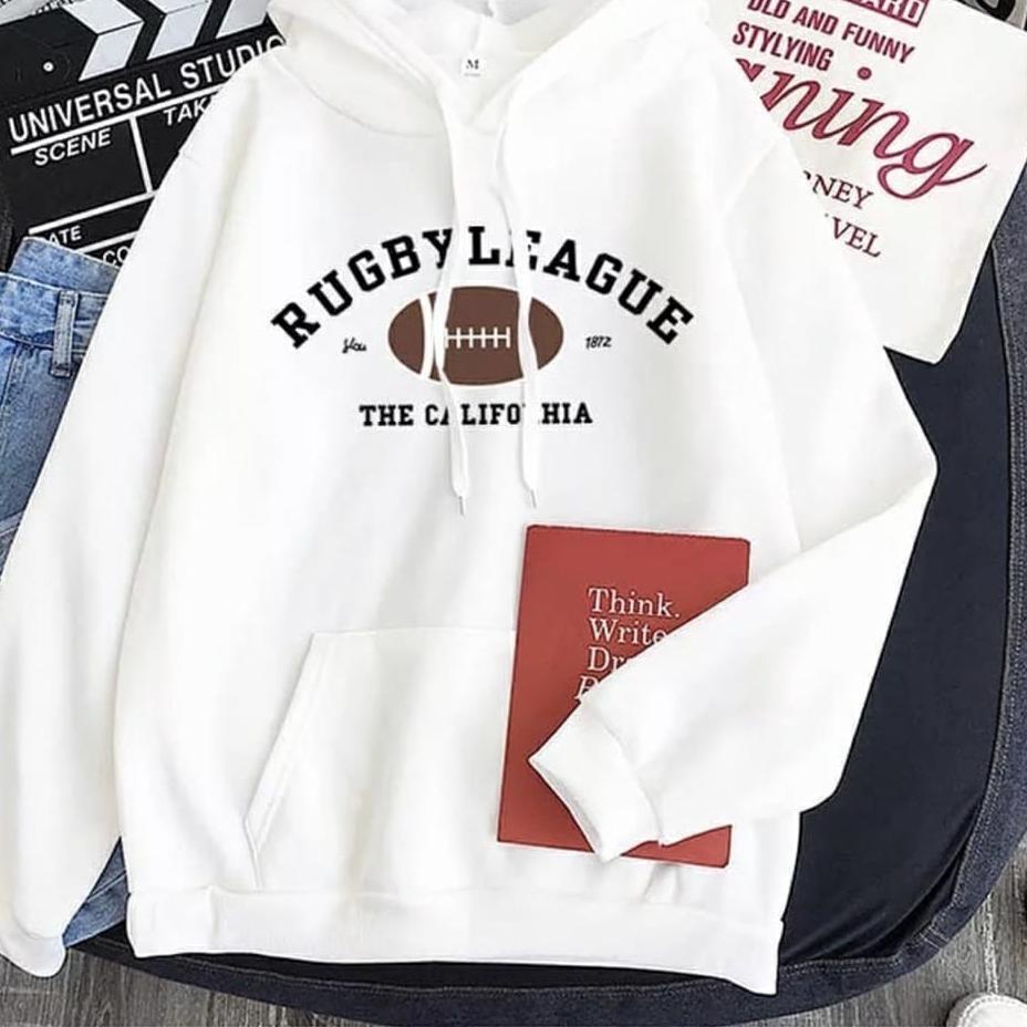 RUGBY LEAGUE SWEATER HOODIE - SWEATER HOODIE WANITA - SWEATER WANITA 바
